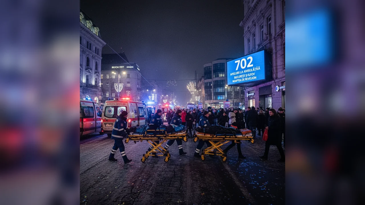 702 apeluri la ambulanță în noaptea de Revelion în București și județul Ilfov
