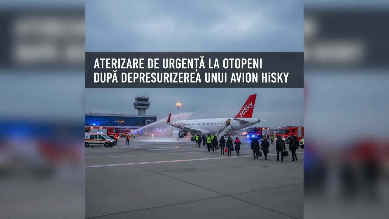 Aterizare de urgență la Otopeni, în Ilfov, după depresurizarea unui avion HiSky