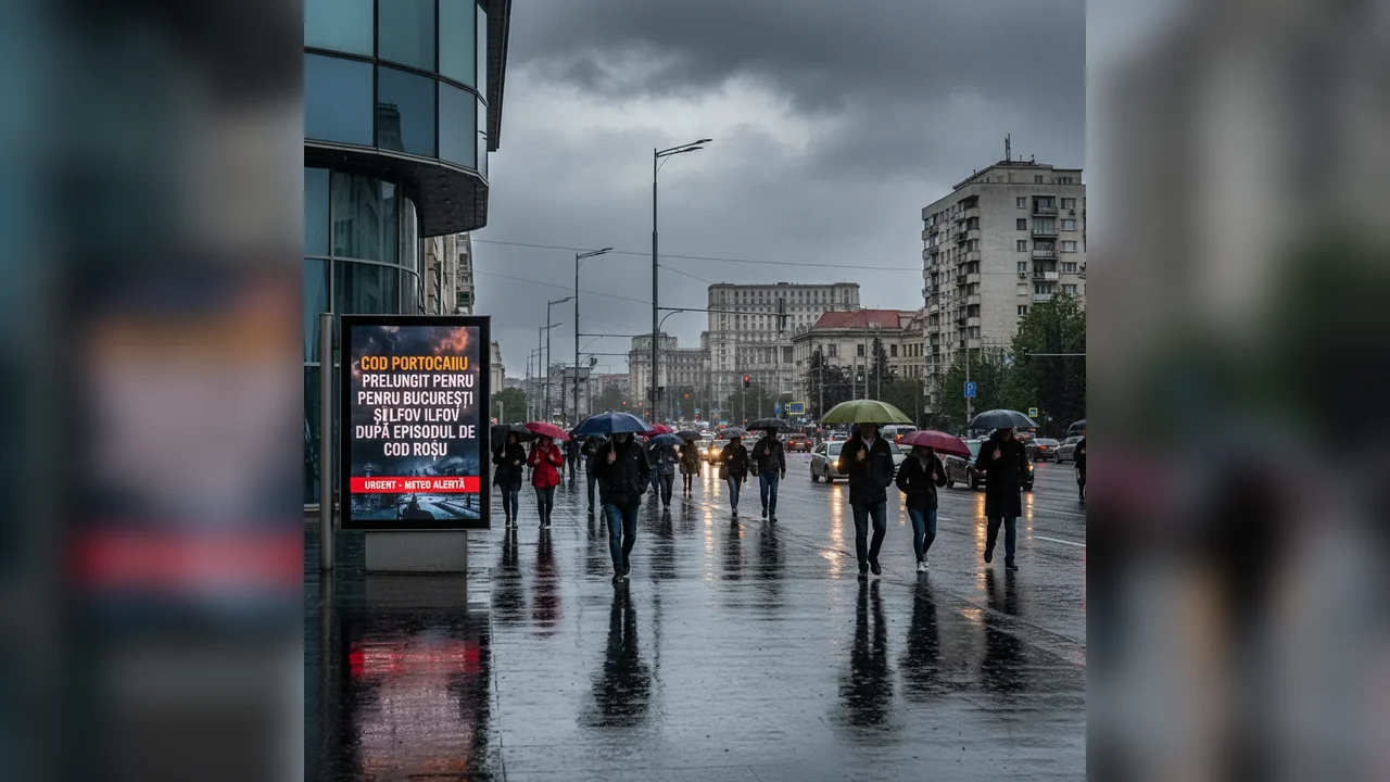 Cod portocaliu de ninsori prelungit în județul Ilfov și București după episodul de cod roșu