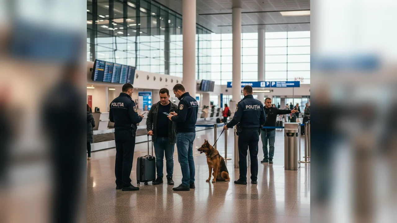 Controale ale poliției în zona Aeroportului Henri Coandă Otopeni, Ilfov, la mijlocul lunii februarie