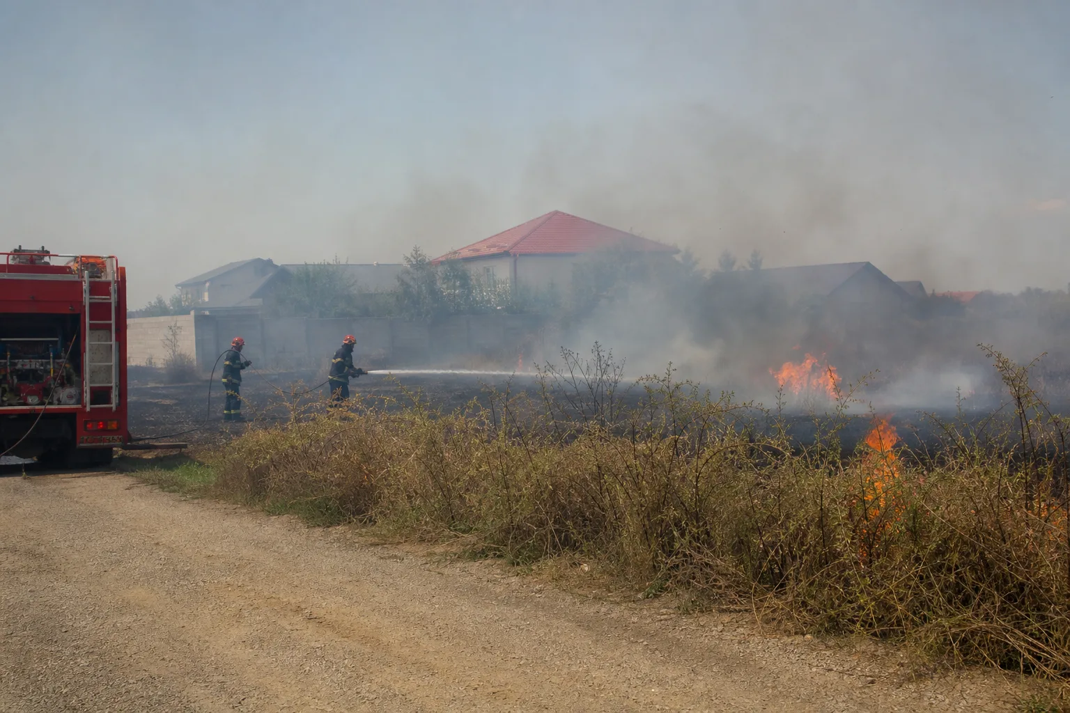 Incendiu de vegetație uscată la 1 Decembrie: circa 5.000 mp, fără victime