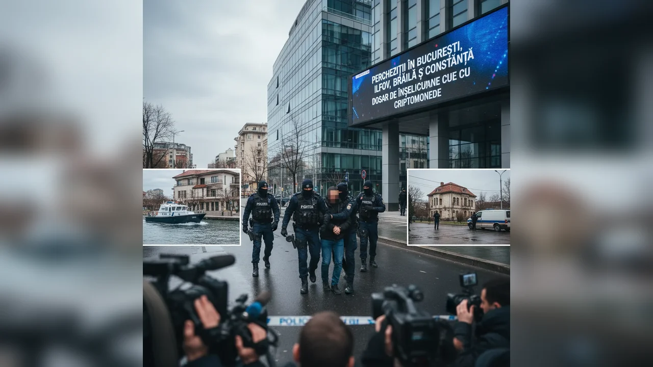 Percheziții în Ilfov într-un dosar de înșelăciune cu criptomonede, alături de acțiuni în București, Brăila și Constanța