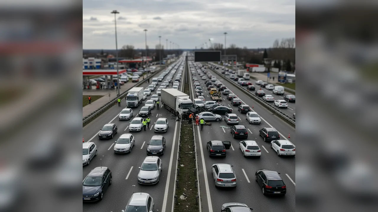 Trafic blocat pe DN1 în Ilfov după un accident grav la intrarea în București, zona Otopeni